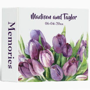 Classeur Tulipes pourpres Album de mariage floral