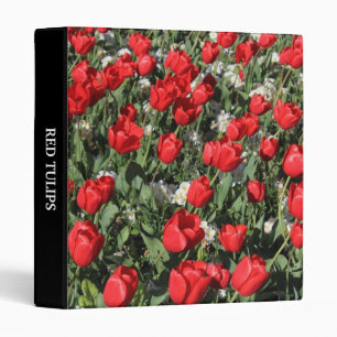 Classeur Tulipes rouges et Primroses blanches