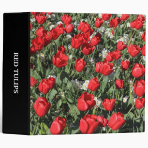 Classeur Tulipes rouges et Primroses blanches