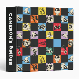 Classeur TUNES LOONEY™ en noir et blanc en Checker coloré