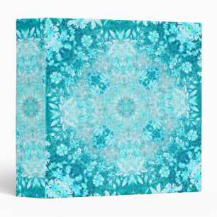 Classeur Turquoise Aqua Blue Floral