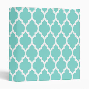 Classeur Turquoise Aqua Wht Moroccan Quatrefoil Pattern #4