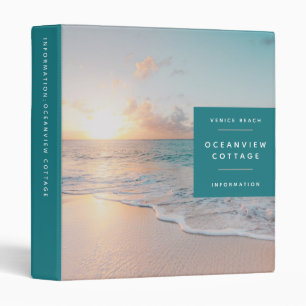 Classeur Turquoise Beach House Vacation Photo Information d