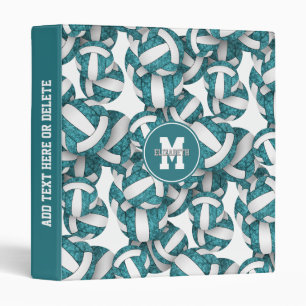 Classeur turquoise blanche filles école sport volley-ball m