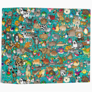 Classeur turquoise de "chiens, de chats et