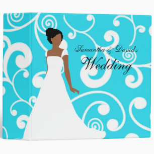 Classeur Turquoise de jeune mariée d'Afro-américain de