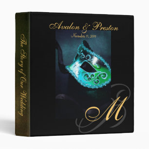 Classeur turquoise de mariage de masque de