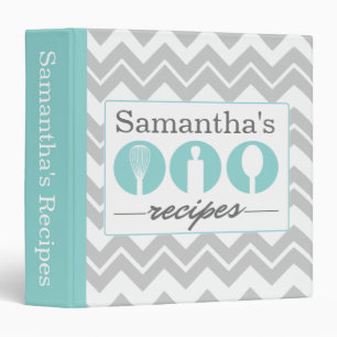 Classeur turquoise de recette de trio de batteries