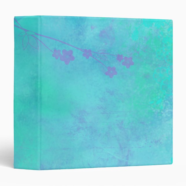 Classeur Turquoise et Purple Misty Ethereal Abstract (Devant/Côté)