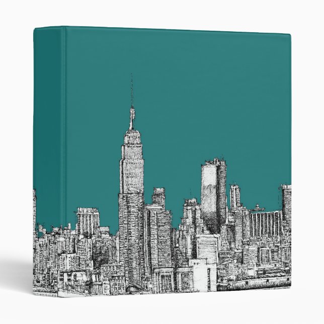 Classeur Turquoise foncée NYC (Devant/Côté)