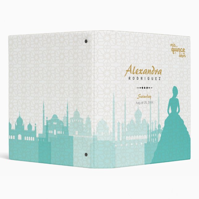 Classeur Turquoise & Gold Arabian Quinceañera (Arrière-plan)