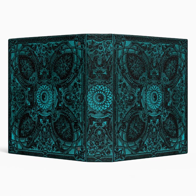 Classeur Turquoise gothique en cuir noir noir livre d'ombre (Arrière-plan)