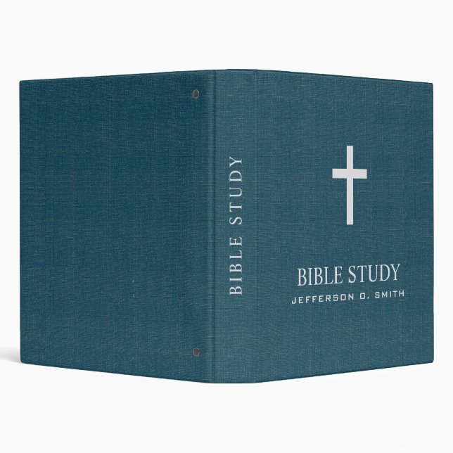 Classeur Turquoise Linge Look Croix Saint BIBLE ÉTUDE (Arrière-plan)