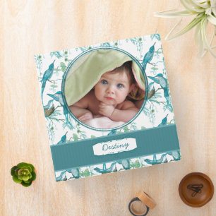 Classeur Turquoise Moma Vintage Papa et Baby Bird - Votre p