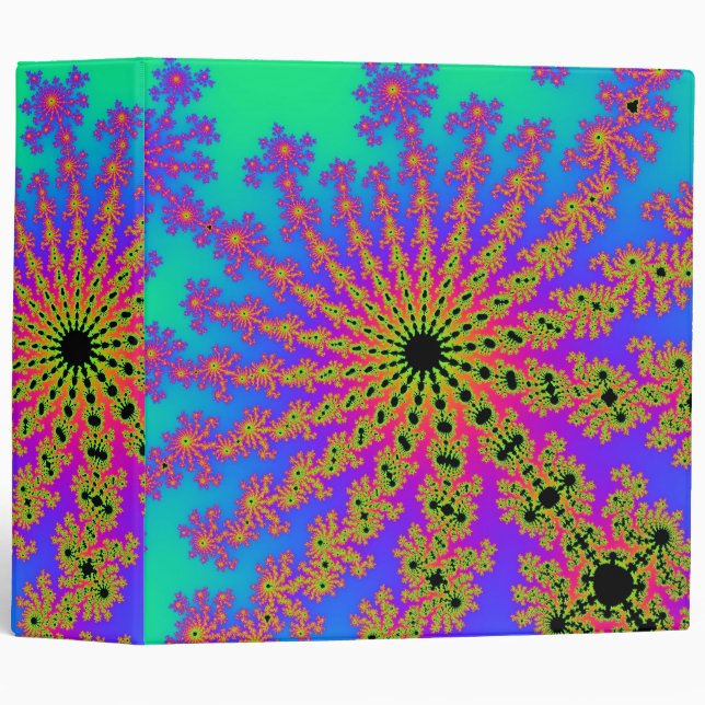 Classeur Turquoise personnalisé de rafale rose (Devant/Côté)
