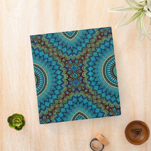 Classeur Turquoise Turquoise Vert Mandala Round Star Motif (In Situ)