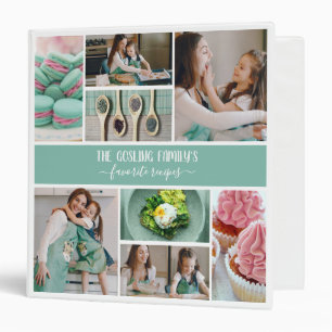 Classeur Turquoise White Photo Collage Recettes de la famil