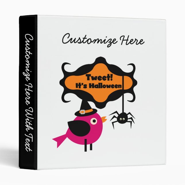 Classeur Tweet T-shirts et cadeaux Halloween (Devant/Côté)