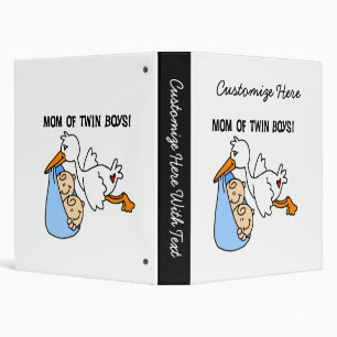 Classeur Twin Boys Maman Cadeaux de cigognes