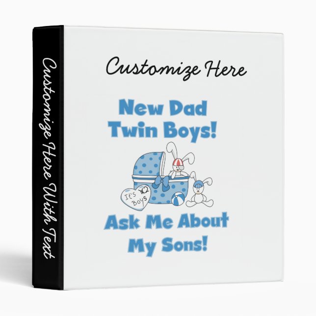 Classeur Twin Boys New Papa Cadeaux (Devant/Côté)