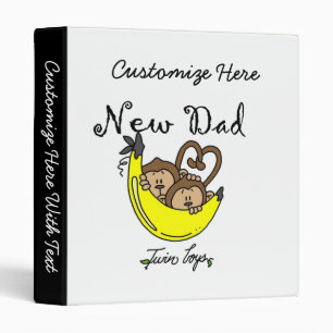 Classeur Twin Boys Singes Nouveau Papa Cadeaux
