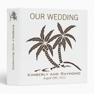 Classeur Twin Palm Trees Tropical Brown Notre Mariage