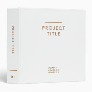 Classeur Typographie blanche et or minimaliste moderne simp