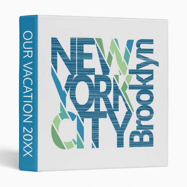 Classeur Typographie de Brooklyn New York (Devant/Côté)