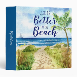 Classeur Typographie de citation de thème de plage avec nom