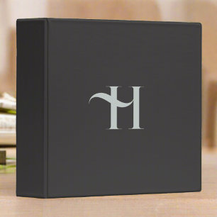 Classeur Typographie de nom initial Monogramme Vert foncé S