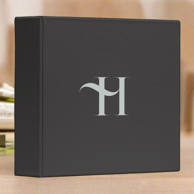 Classeur Typographie de nom initial Monogramme Vert foncé S (Créateur téléchargé)