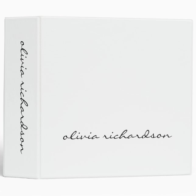 Classeur Typographie de script simple et moderne manuscrite (Devant/Côté)