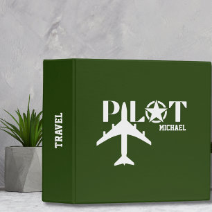 Classeur Typographie du pilote & Avion militaire, Minimalis