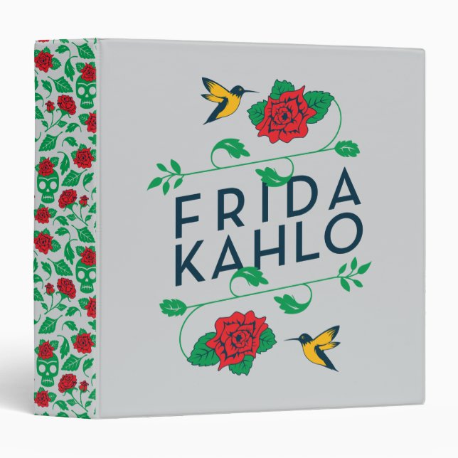 Classeur Typographie florale de Frida Kahlo | (Devant/Côté)