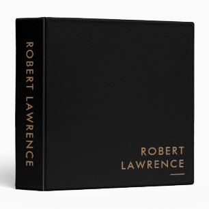 Classeur Typographie minimaliste moderne de l'or noir