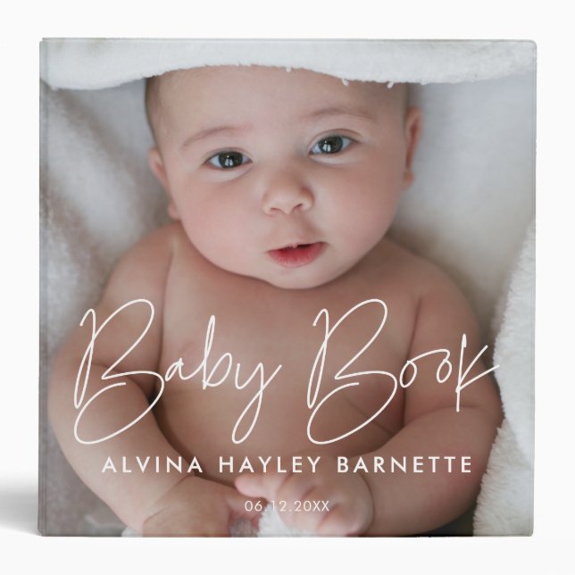 Classeur Typographie moderne Baby Book photo (Devant)