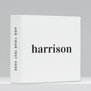 Classeur Typographie moderne minimale Nom du monogramme