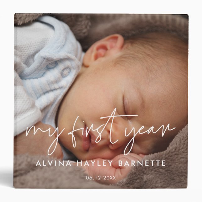 Classeur Typographie moderne Mon bébé de première année (Devant)