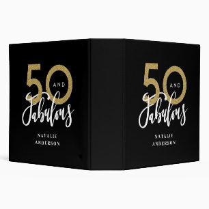 Classeur typographie moderne or noir 50e anniversaire 3 ann