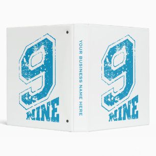 Classeur Typographie Rétro Minimaliste bleu Numéro Neuf