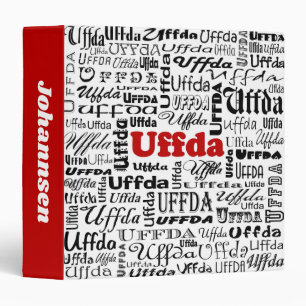 Classeur Uffda Funny Norwegian Expression Rouge Noir Nom 3
