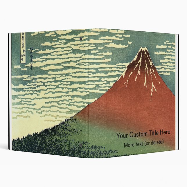 Classeur Ukiyo-e South Wind Sky ou Fuji rouge de Hokusai (Arrière-plan)