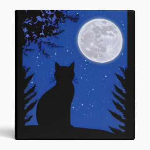 Classeur Un chat qui regarde à la Pleine lune