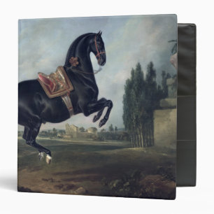 Classeur Un cheval noir exécutant le Courbette