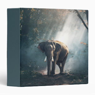 Classeur Un éléphant asiatique dans un défrichement éclairé