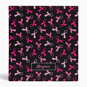 Classeur Un joli Motif à ruban pour cancer du sein rose