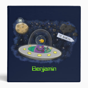 Classeur Un joli poisson heureux dans l'espace dessin animé