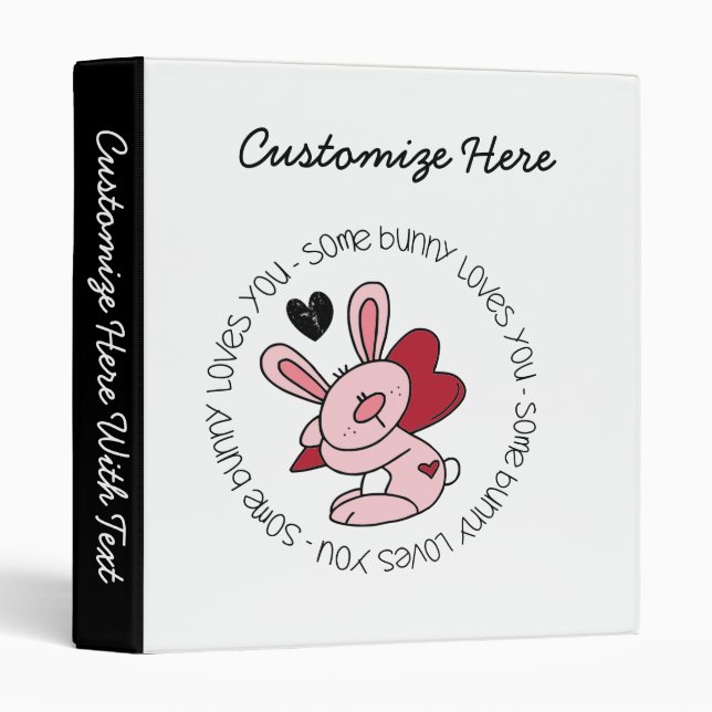 Classeur Un Lapin T'Aime (Devant/Côté)