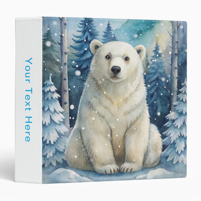 Classeur Un ours polaire en hiver (Devant/Côté)
