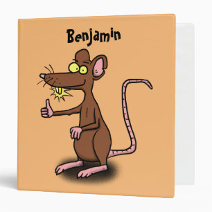 Classeur Un rat brun mignon pouce vers le haut dessin animé